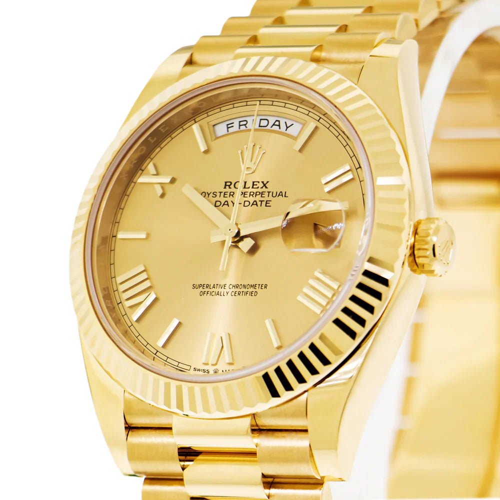 Rolex Day-Date 40 mm Roman Champagne Dial 228238