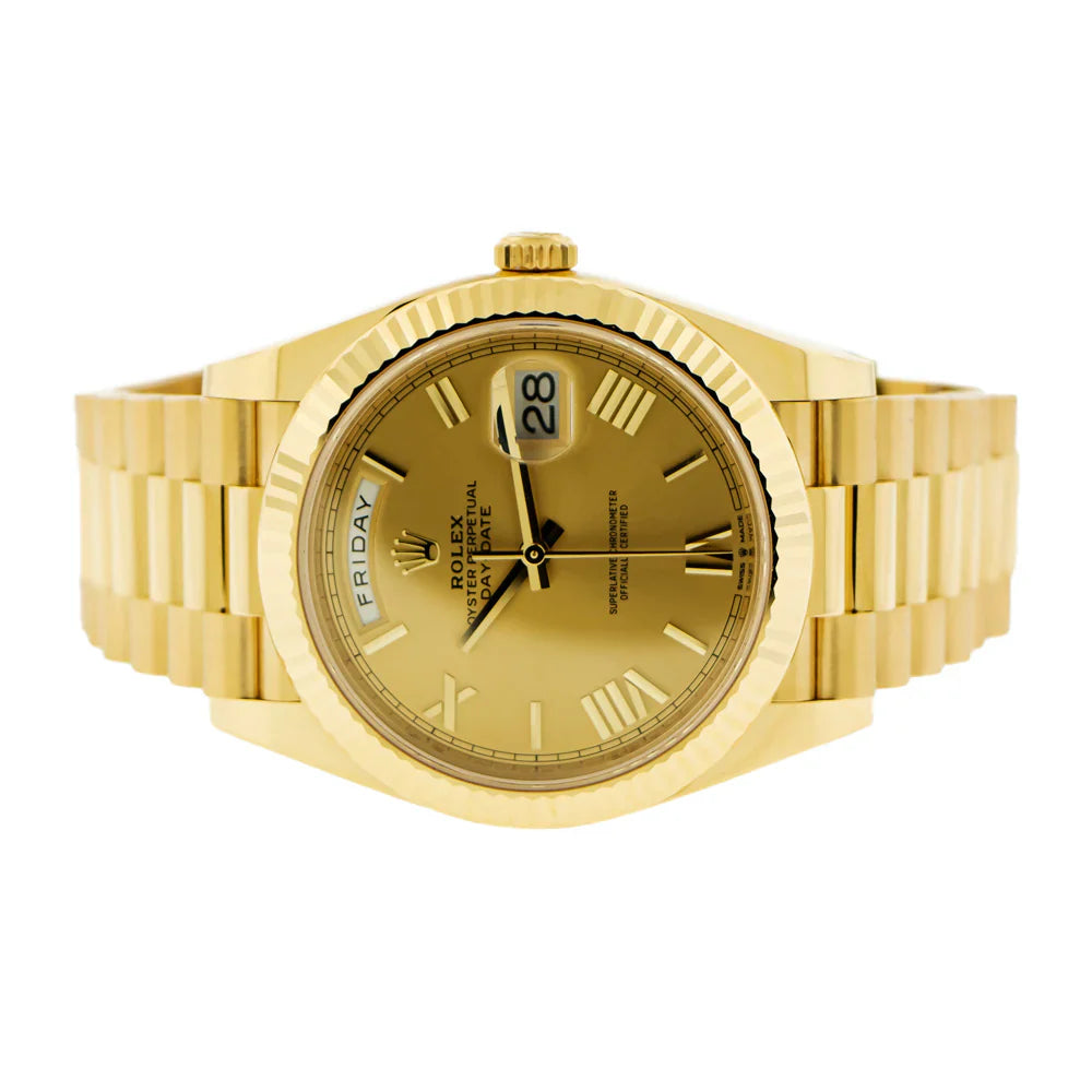 Rolex Day-Date 40 mm Roman Champagne Dial 228238