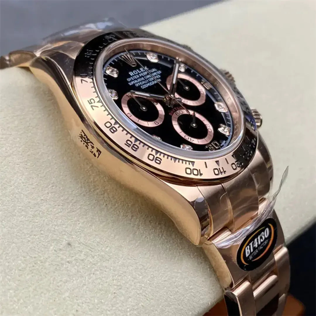 Cosmograph Daytona m116505-0015 40mm Everose Gold Black Diamond Dial Watch