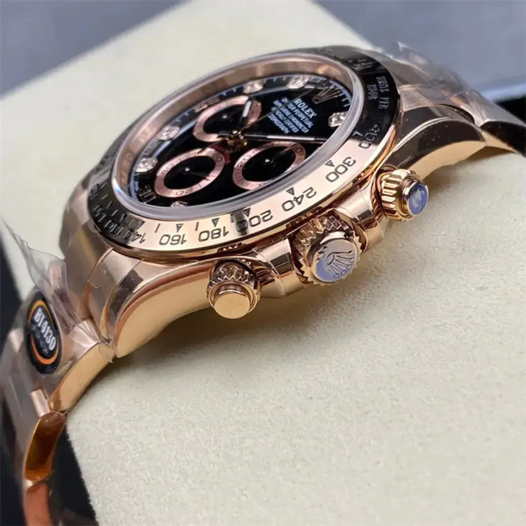 Cosmograph Daytona m116505-0015 40mm Everose Gold Black Diamond Dial Watch