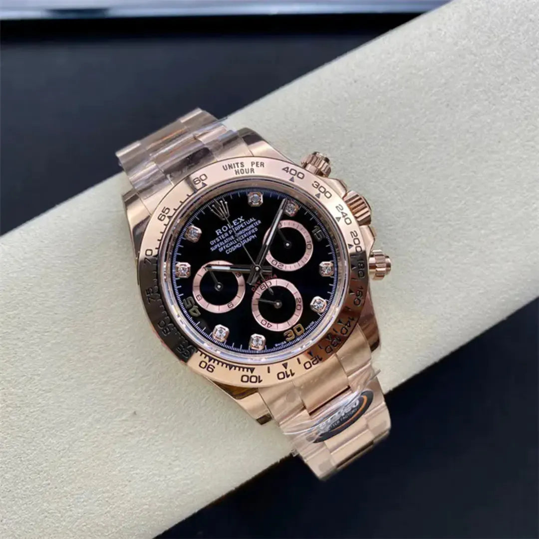 Cosmograph Daytona m116505-0015 40mm Everose Gold Black Diamond Dial Watch