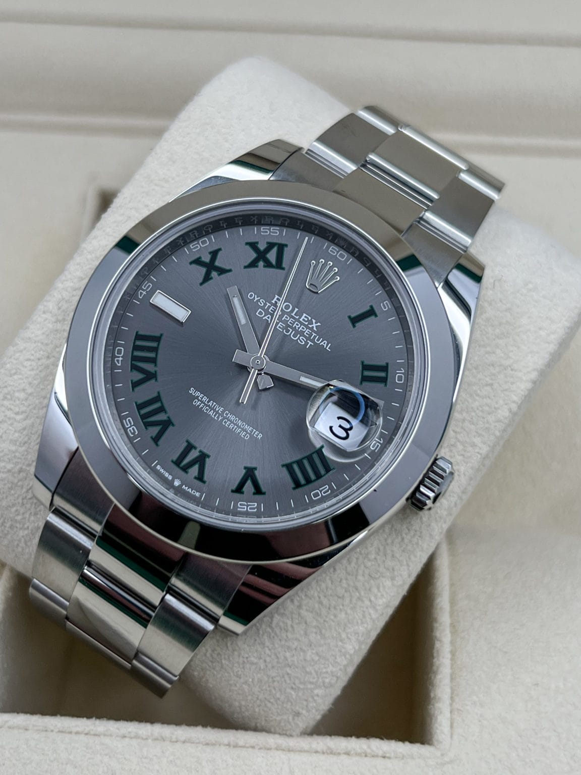 Rolex Datejust 41mm Rhodium Dial 126300 "Wimbledon" Oyster