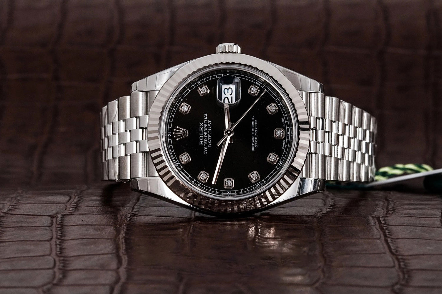 Rolex Datejust Men's Watch 41mm 126334 Black Dial with Diamond Hour Markers