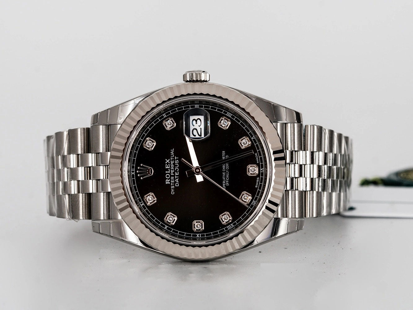 Rolex Datejust Men's Watch 41mm 126334 Black Dial with Diamond Hour Markers