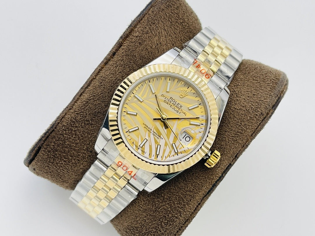 Rolex Datejust 36mm Gold Palm Motif Dial 126233