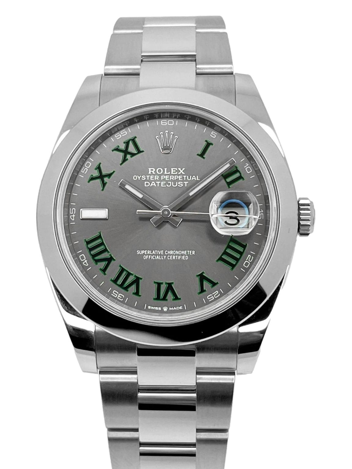 Rolex Datejust 41mm Rhodium Dial 126300 "Wimbledon" Oyster