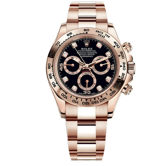 Cosmograph Daytona m116505-0015 40mm Everose Gold Black Diamond Dial Watch